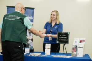 area agency on aging employee shares resources with community member