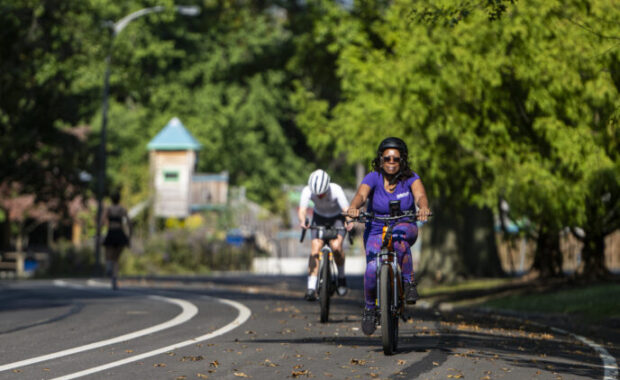 seniors riding bikes